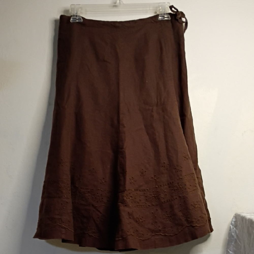 Carole Little Chocolate Brown A-Line Skirt